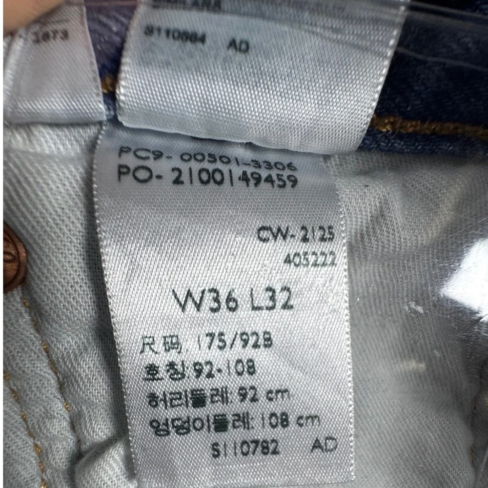 Levi's 501 Original Fit Jeans Mens 36x32 Blue Medium Wash Straight Leg Denim